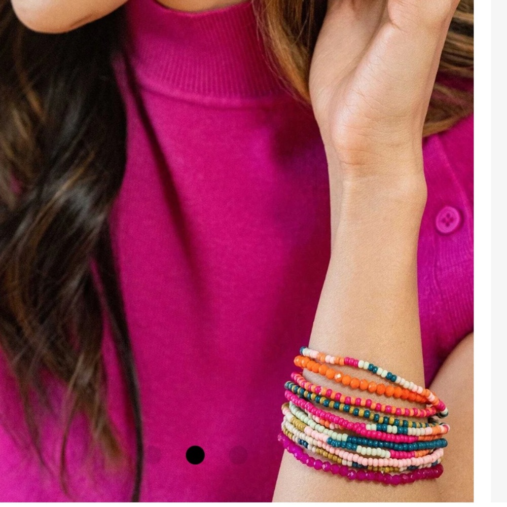 NEW Ink + Alloy rainbow stretch boho bracelet set - Picture 3 of 6